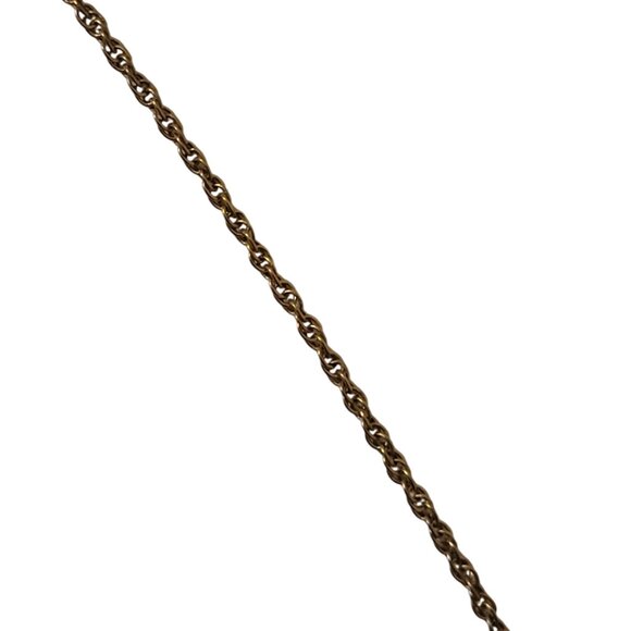 Vintage Cross Pendant Necklace bronze/gold with crystal/quartz gems - Picture 6 of 7